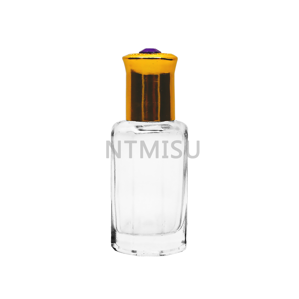 13ml Roller Ball Glass Bottle With Shiny Gold Cap