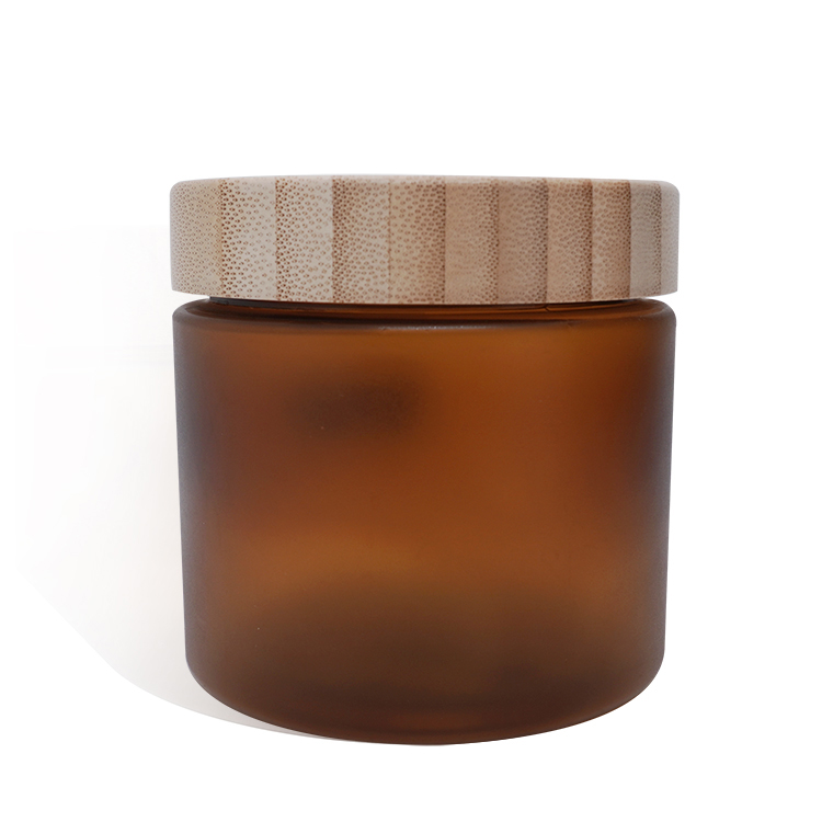 500ml Amber PET Cans Cream Bottles And Bamboo Covers