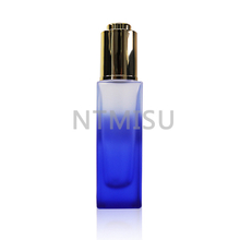 1oz 30ml Excellent Transparent Gradient Blue Glass Bottle with oil dropper for essential oil