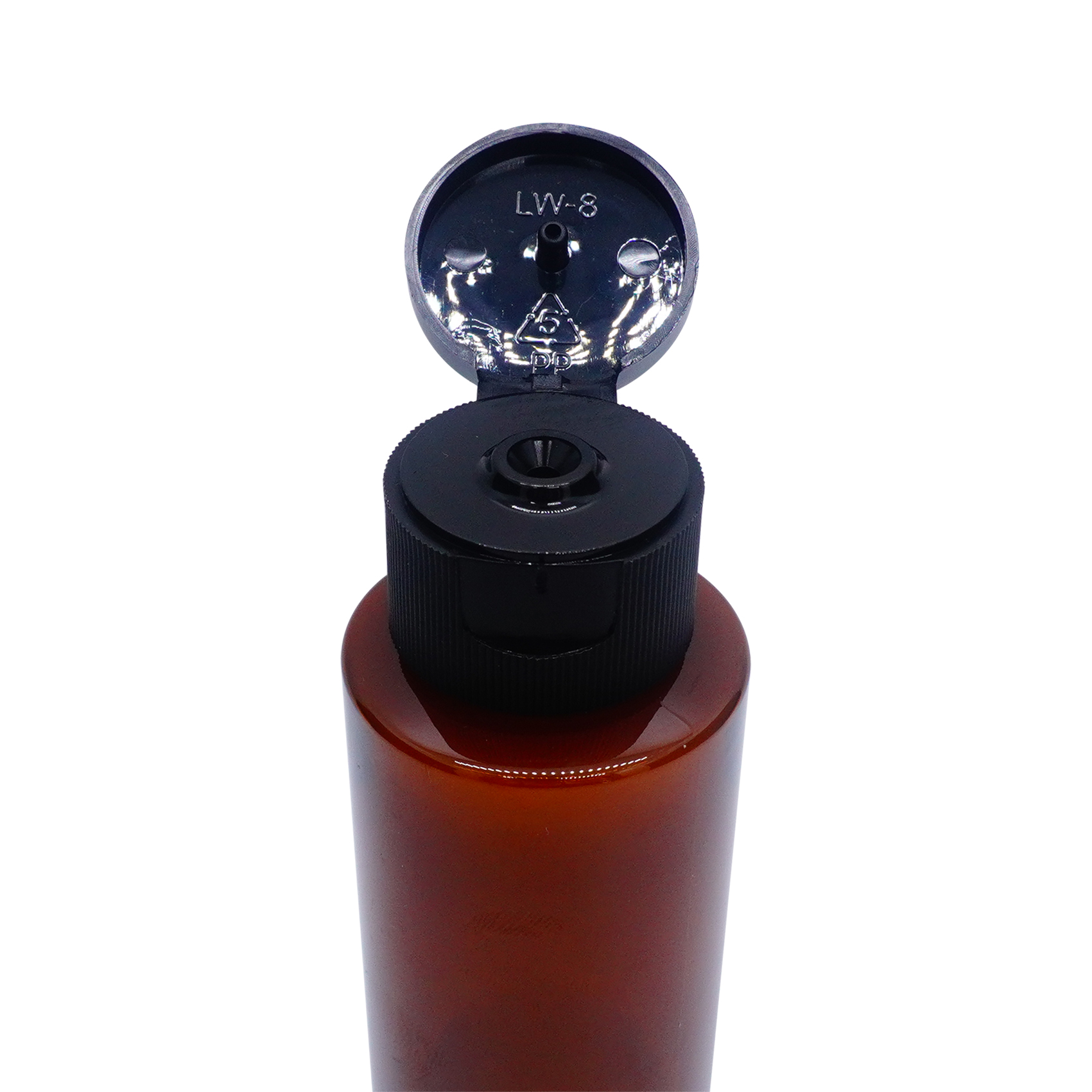 100ml Amber Cylinder Bottle with Black Flip Top Cap