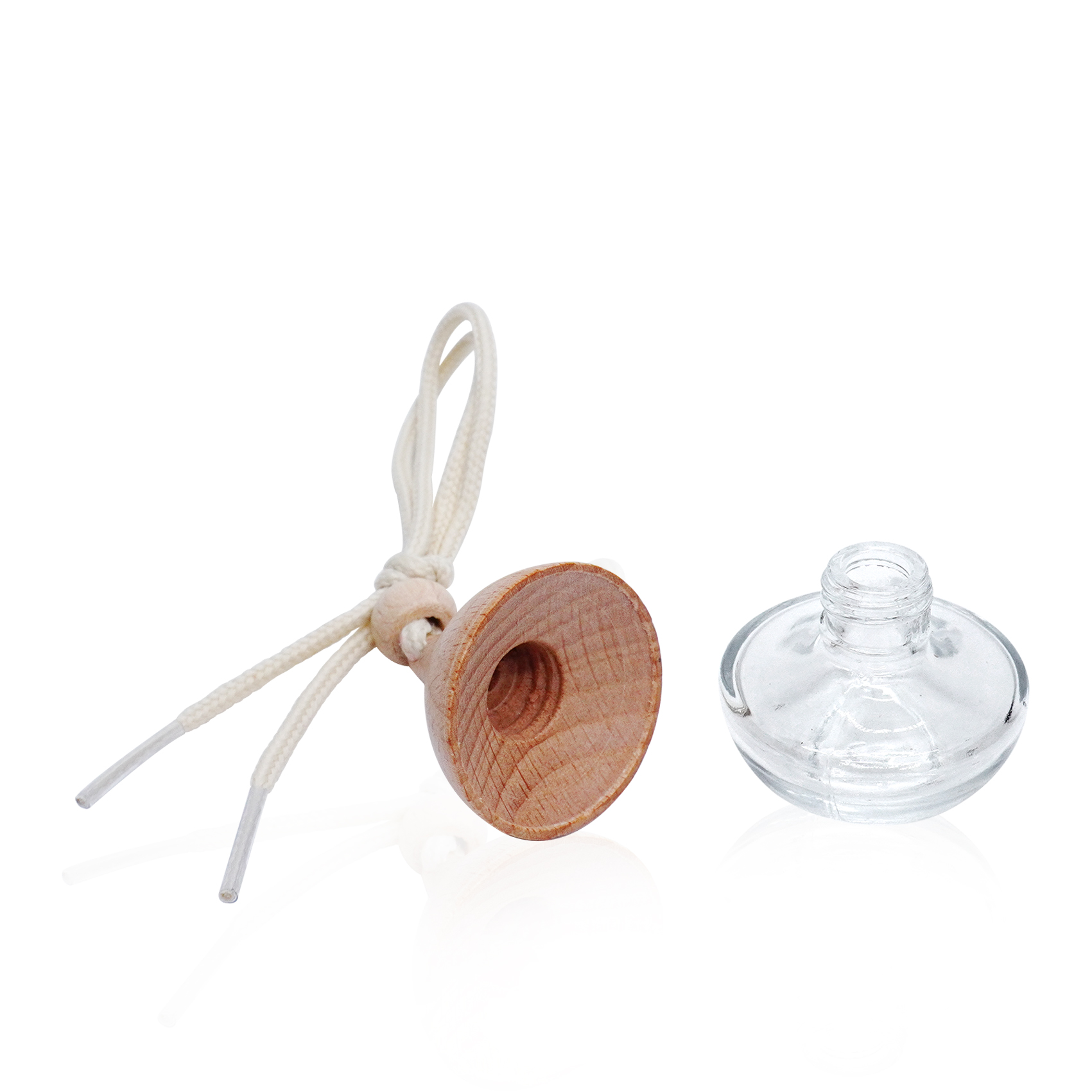 5ml Hanging Car Glass Perfume Bottle with Wooden Cap