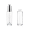 30ml Clear Cylinder Glass Bottle with Aluminum Press Button Dropper