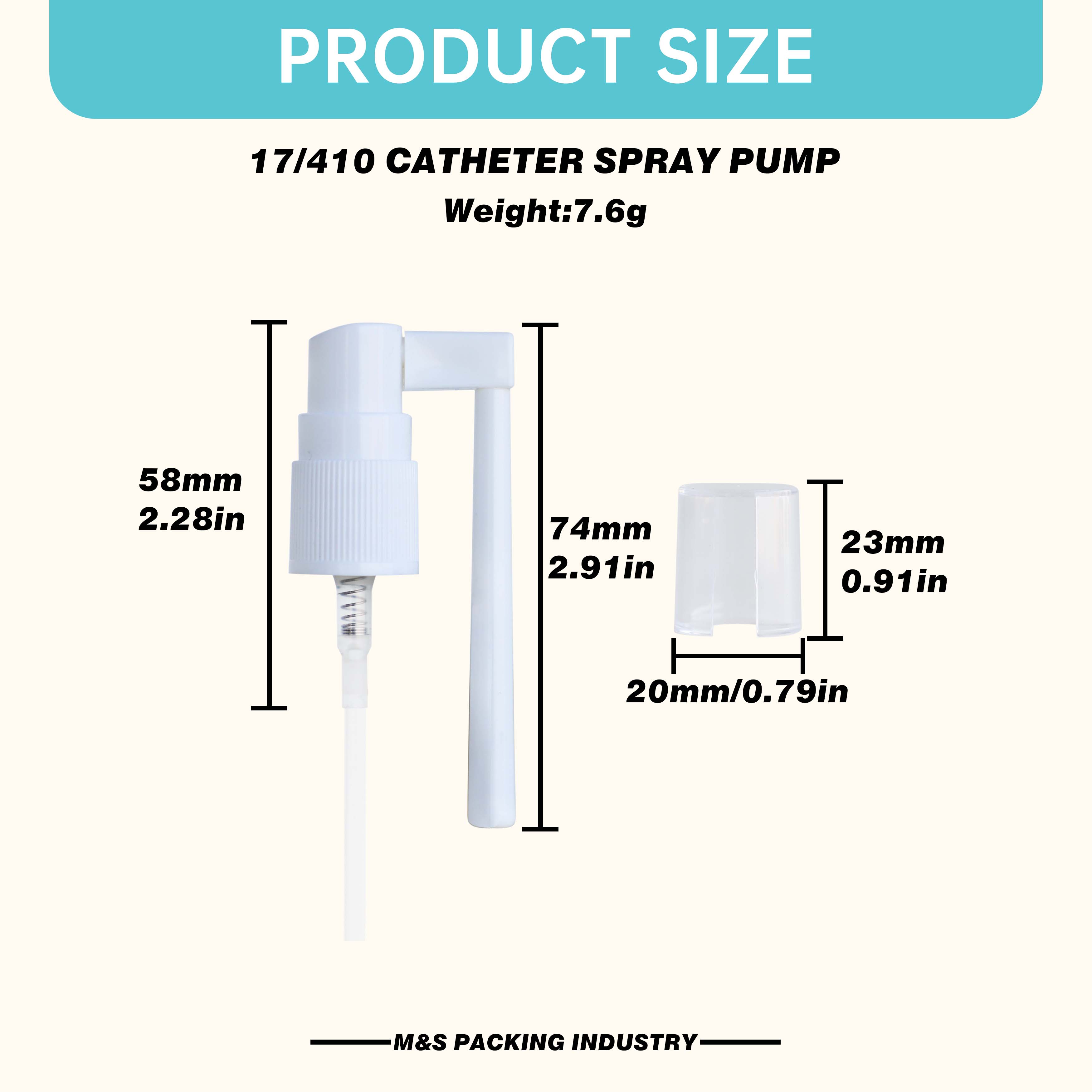 17/410 Catheter Spray Pump with 360° Rotatable Nozzle for Nasal and Oral Cleaning