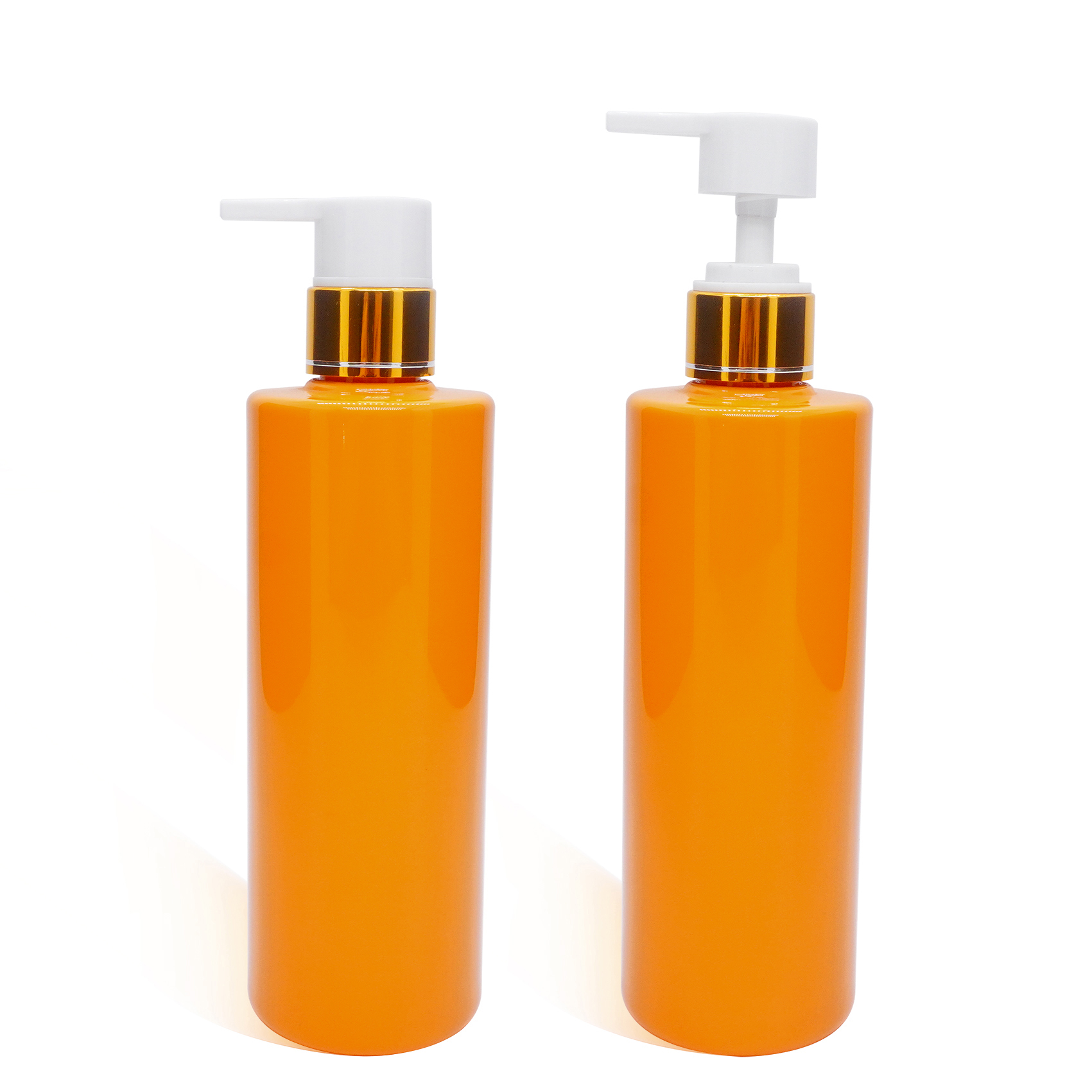 450ml Orange PET Bottle with Aluminum Lotion Pump