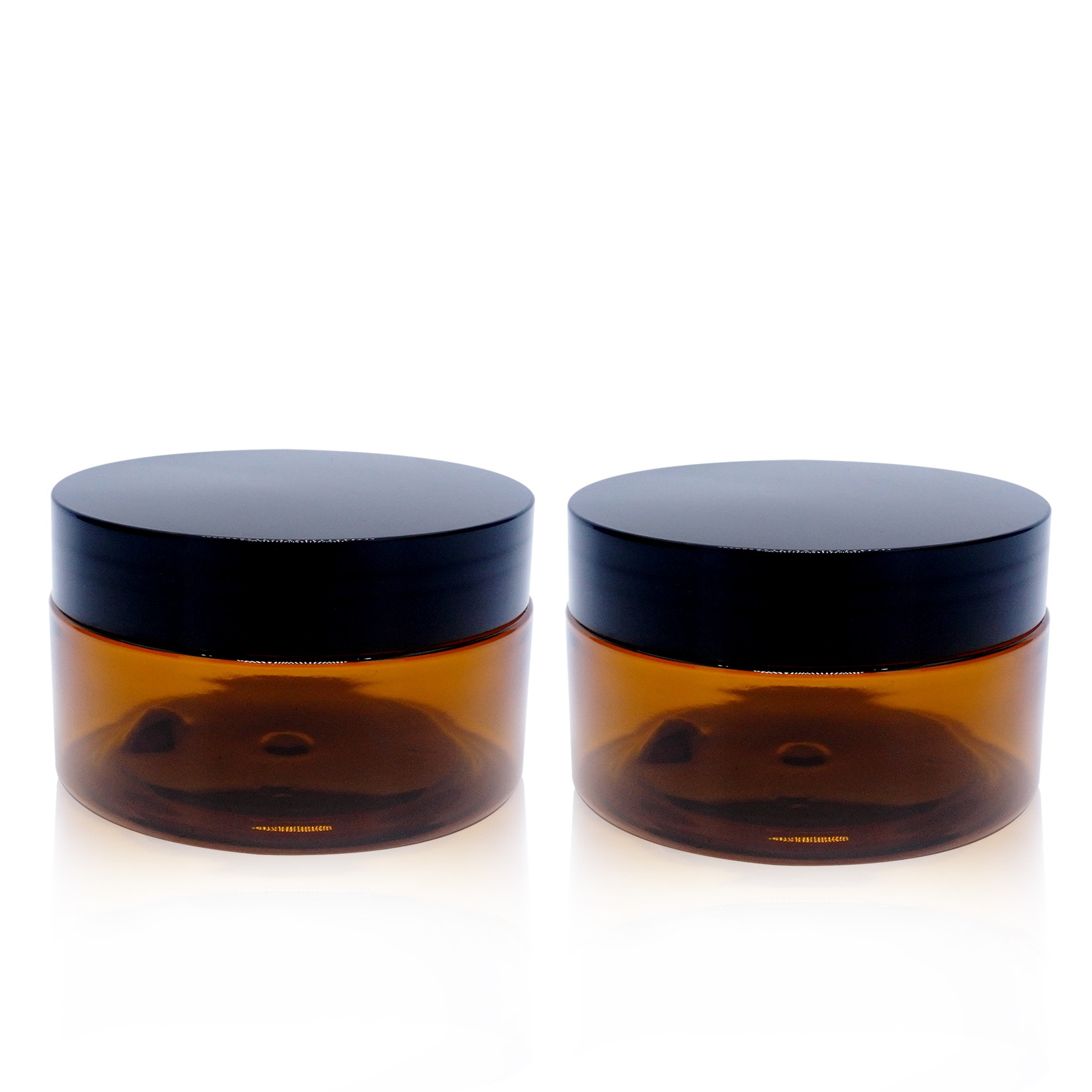 100g Amber plastic Jar with Black lid