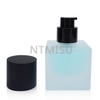 1oz Square Frosted Cream Pump Bottle Glass