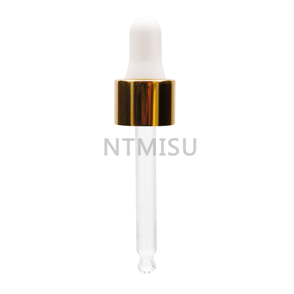 18 410 gold aluminum dropper for glass bottle