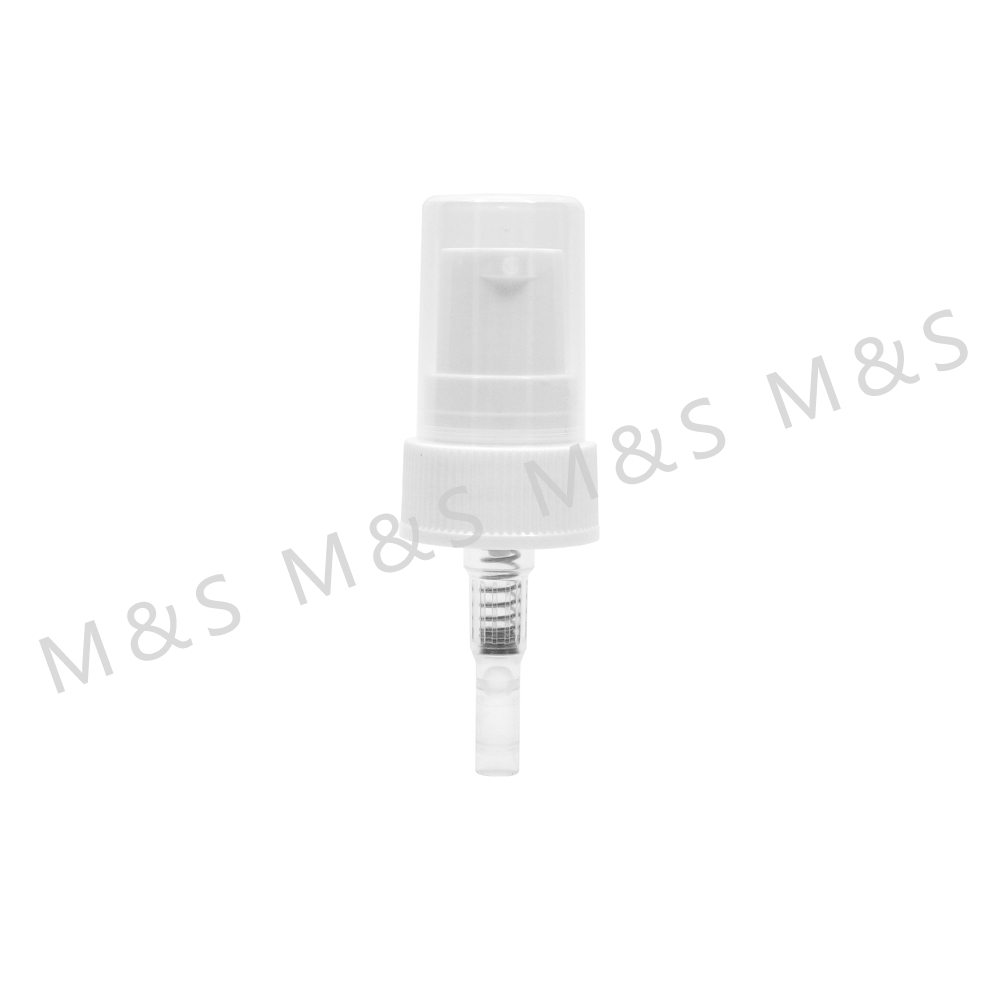 22 400 White Ribbed Treatment Pump for Cosmetic Bottle