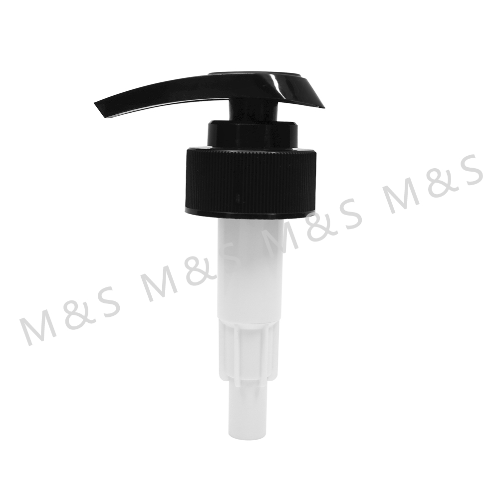 32 410 Black Ribbed Plastic Dispenser Pump for Shampoo Bottle