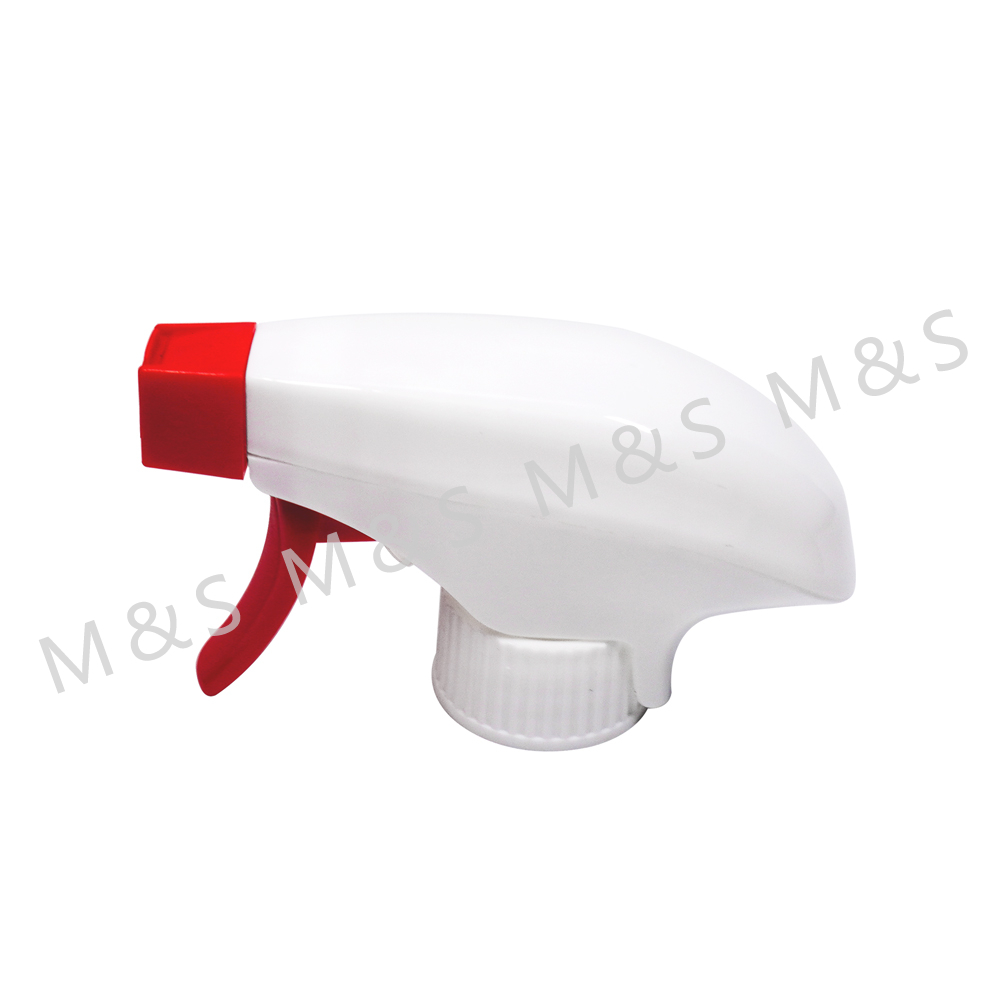 28 400 White and Red Ribbed Plastic Square Foam Trigger Sprayer Pump 