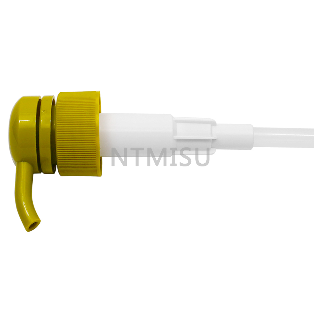 32 410 Yellow Ribbed Plastic Lotion Pump for Cosmetic Bottle