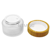 50g Frosting Glass Cream Jar with Bamboo Lids for Skin Care