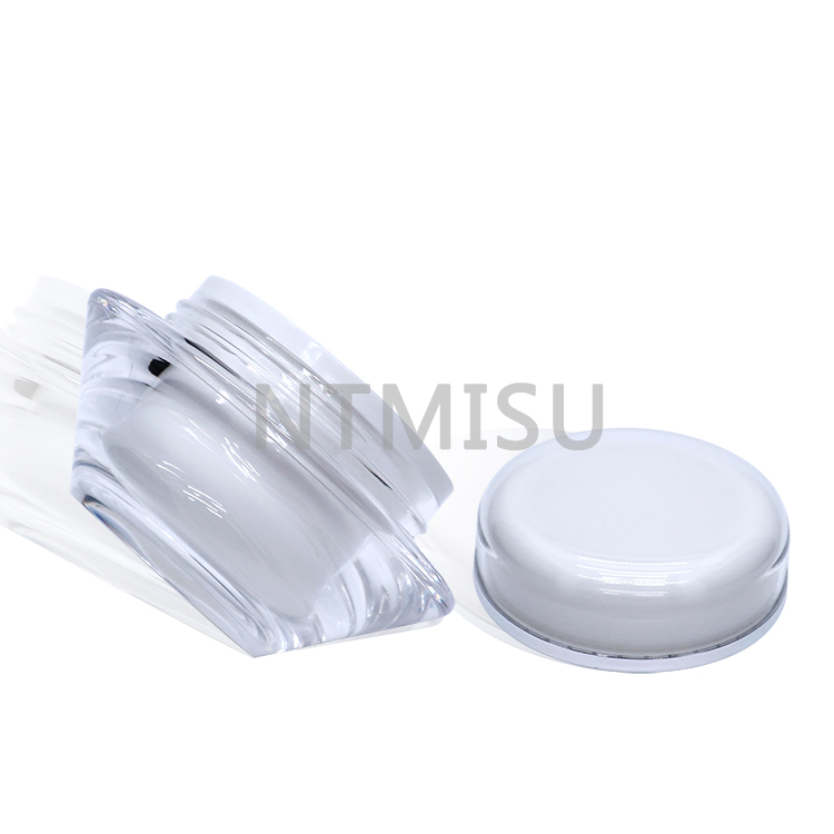 Acrylic 0.5oz 1oz Angular Shape Cream Jar