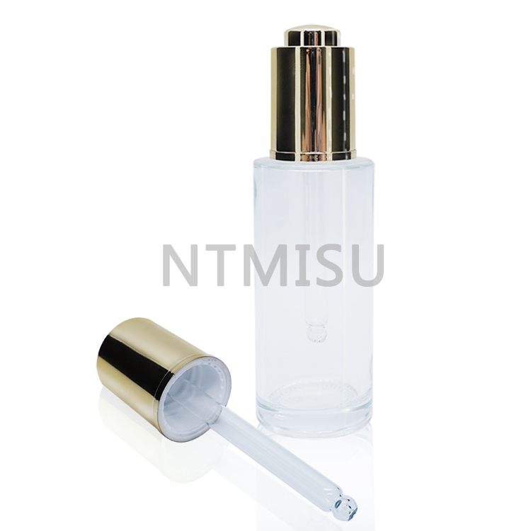 20 410 Bright Gold Aluminum Plastic Pressure Liquid Oil Dropper