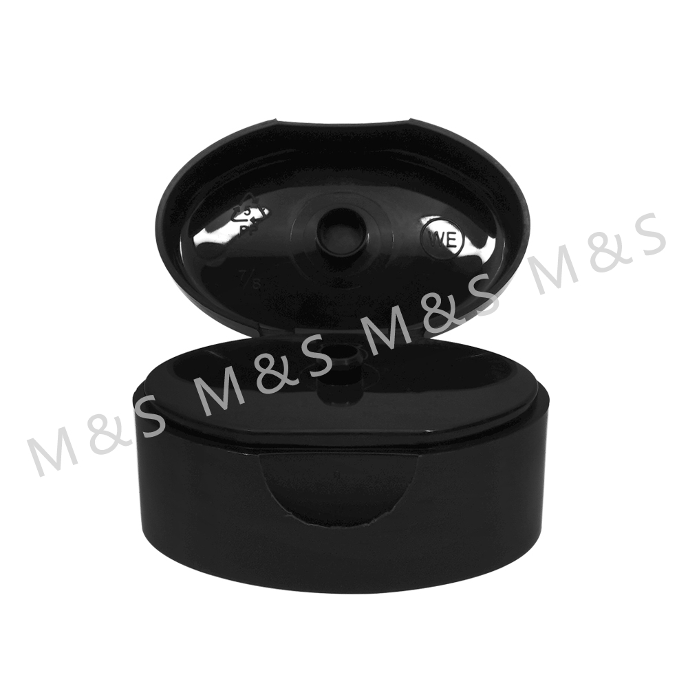 Different Size Black Oval Flip Top Cap for shampoo Bottle