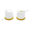 24 410 White and Yellow Plastic Smooth Round Screw Disc Top Cap Lids