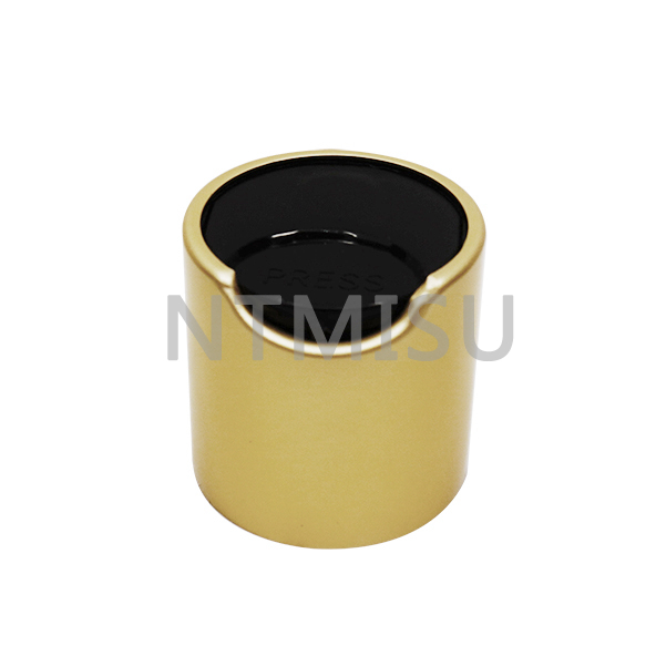 Professional Manufacture 24 410 Matte Black and Gold Aluminum Disc Top Screw Cap