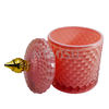 Creative Pink Glass Color Painting Scented Candle Cup Personalized Custom Glass Sugar Jar