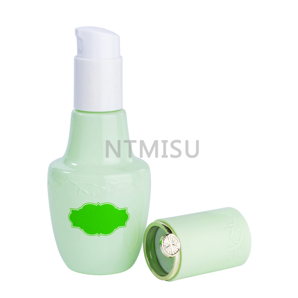 45ml Thin Tall Green Cosmetic Cream Glass Bottle