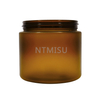 500g Amber Plastic Cream Jar with Bamboo Lids