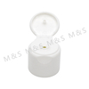 24 410 White Plastic Smooth Flip Top Cap for Cosmetic Bottle