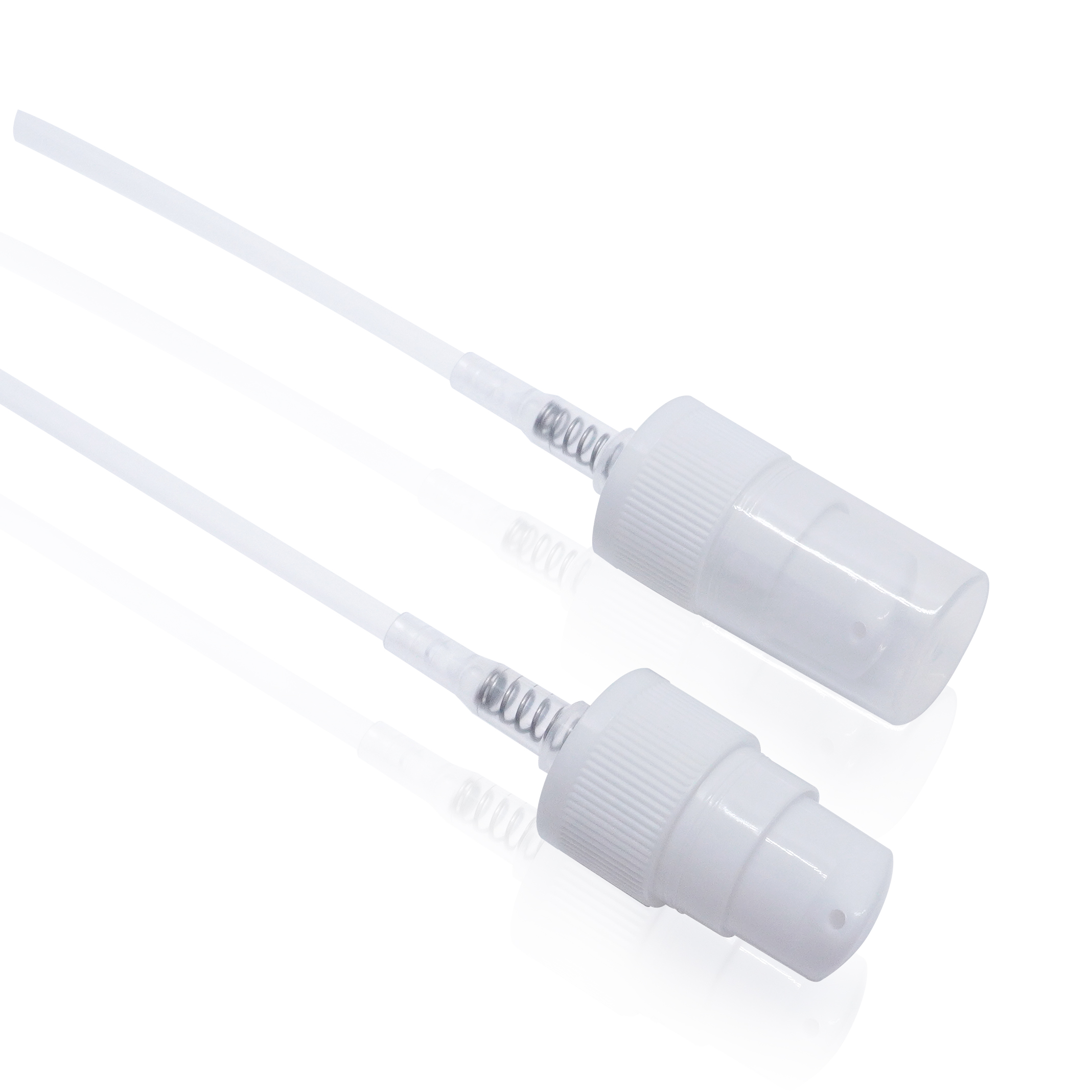 18 410 White Plastic Ribbed Cream Pump