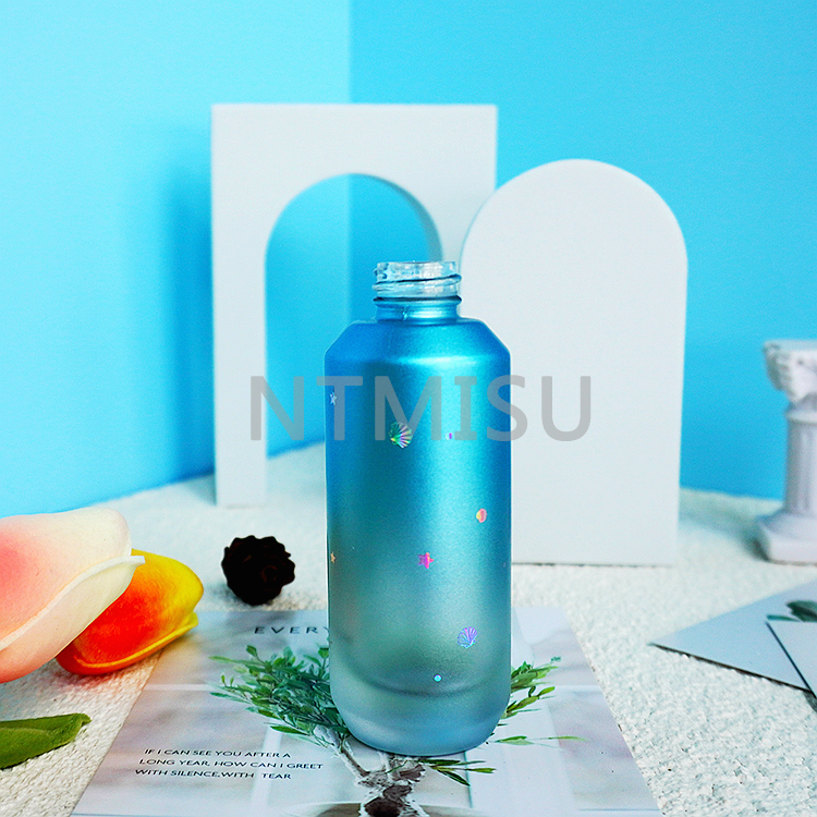 30ml Fantasy Sea Blue Gradient Glass Bottle With Fine Mist Sprayer