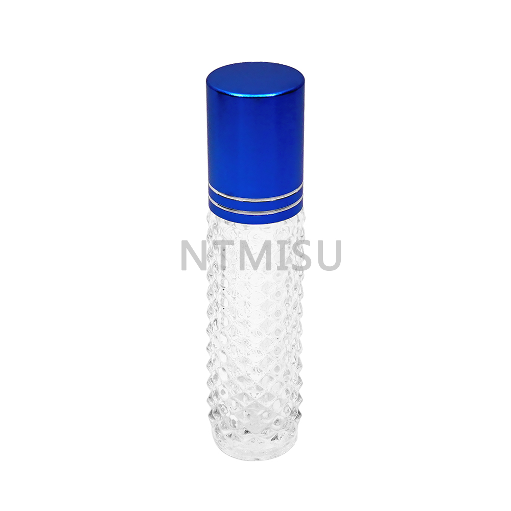 8ml Roller Ball Glass Bottle With Blue Cap For Screw Closure