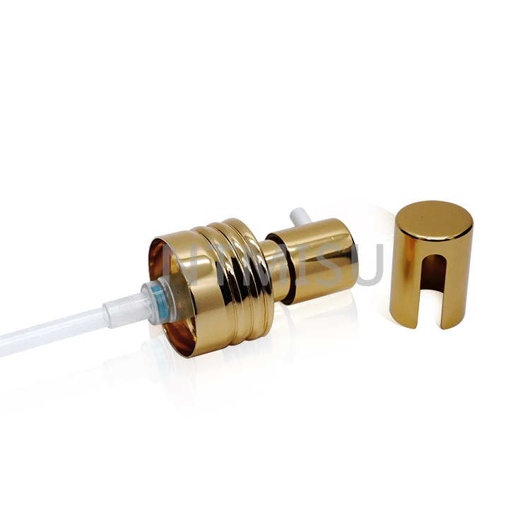 Shiny Gold Embossing Thread Line Treatment Pump Cosmetic Cream Pump