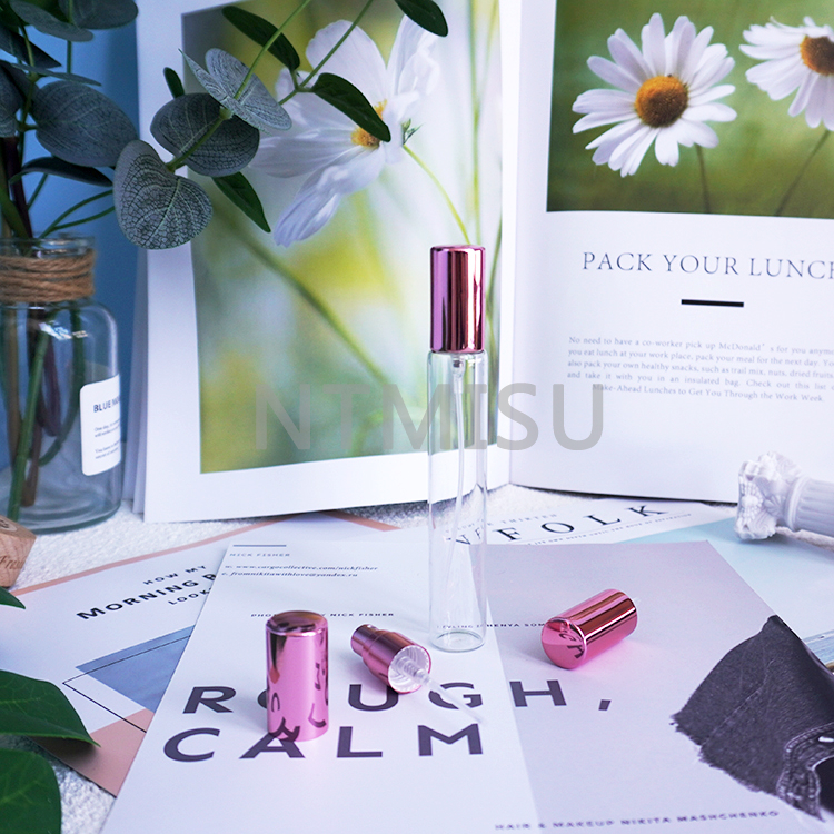 Professional Manufacture 13 415 Shiny Pink Aluminum Perfume Sprayer Dispenser Pump