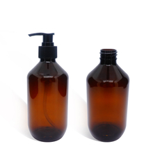400ml Plastic Cosmetic Bottle PET Amber Bottle with Pump