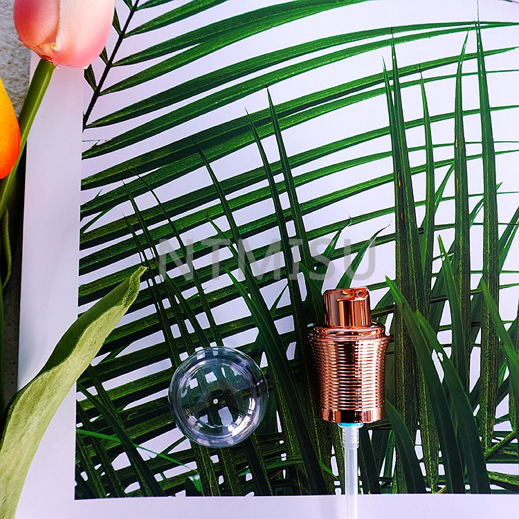 Luxury 18 410 Shiny Golden Bowling Ball Shape Cap Thread Line Cream Pump for Cosmetic Packaging