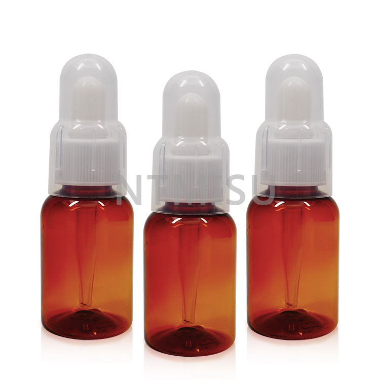 20 410 30ml amber plastic bottle dropper bottle with full closure cover