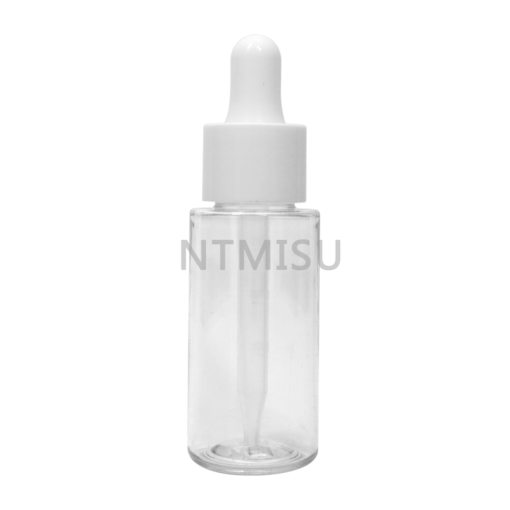 30ml Clear Plastic Cylinder Bottle with Dropper