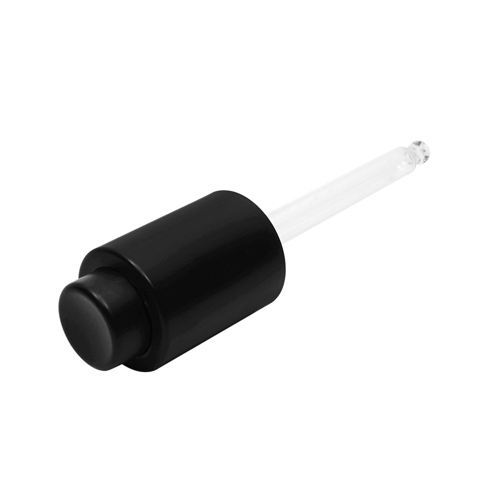 35ml Glass Bottle with18 410 Matte Black Push Button Dropper