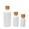 White Porcelain Glass Bottle with Bamboo Cap