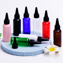 Free Sample 50l Hair Oil Dye Glue Squeeze Plastic Dropper Bottle with Screw Twist Top Cap