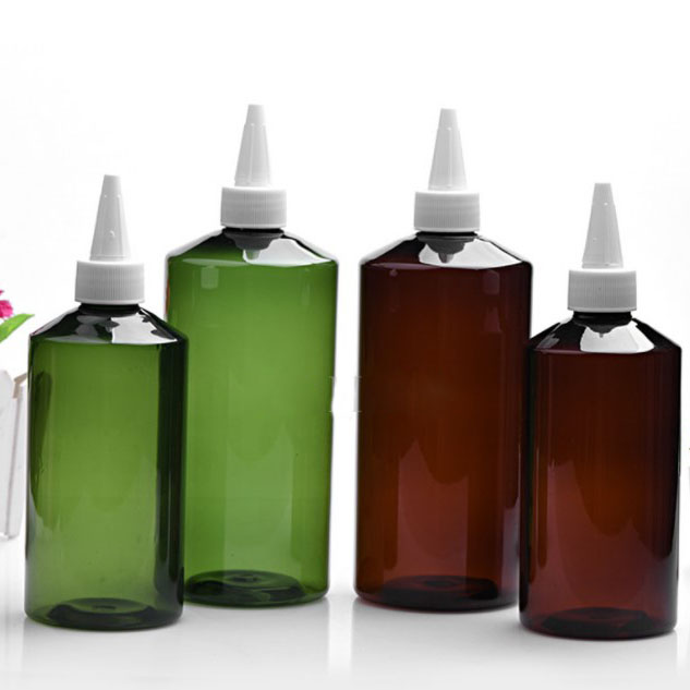 Free Sample 500mL Amber Pointed Mouth Cap Plastic Dropper Bottle 