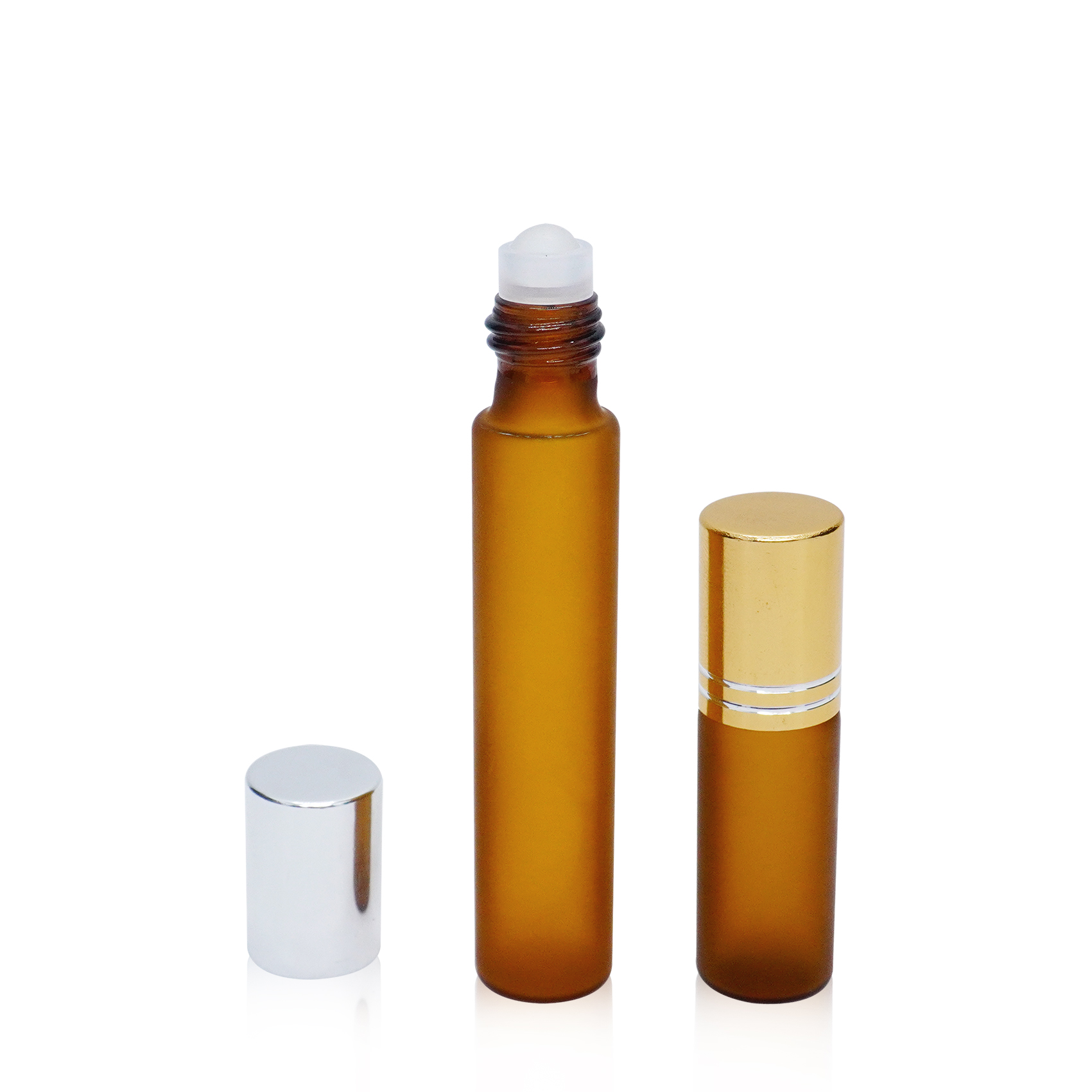 10ml Amber Glass Bottle Roll on Bottle with Aluminum Cap