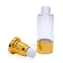 30ml Aluminium Transparent Gold Vacuum Bottle Dispenser Pump Bottle