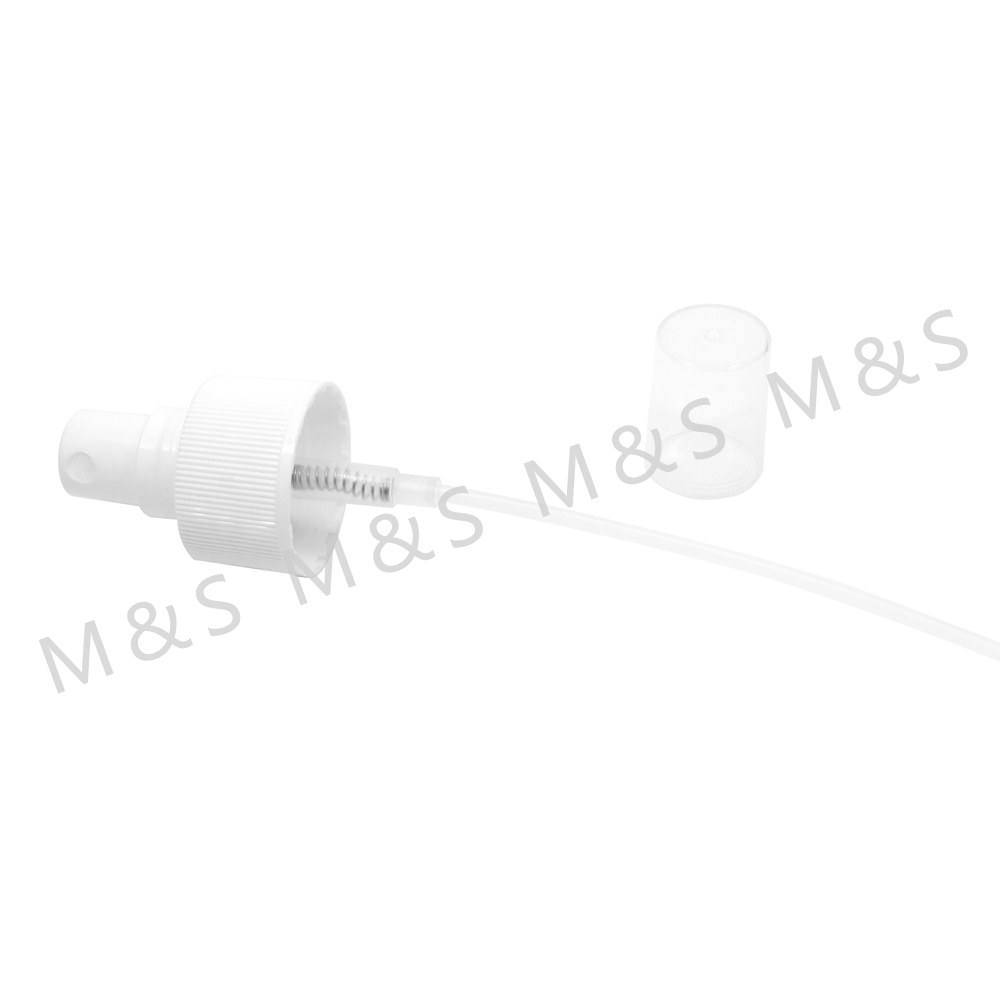 28 410 White Ribbed Fine Mist Sprayer with Cap for Sanitizer
