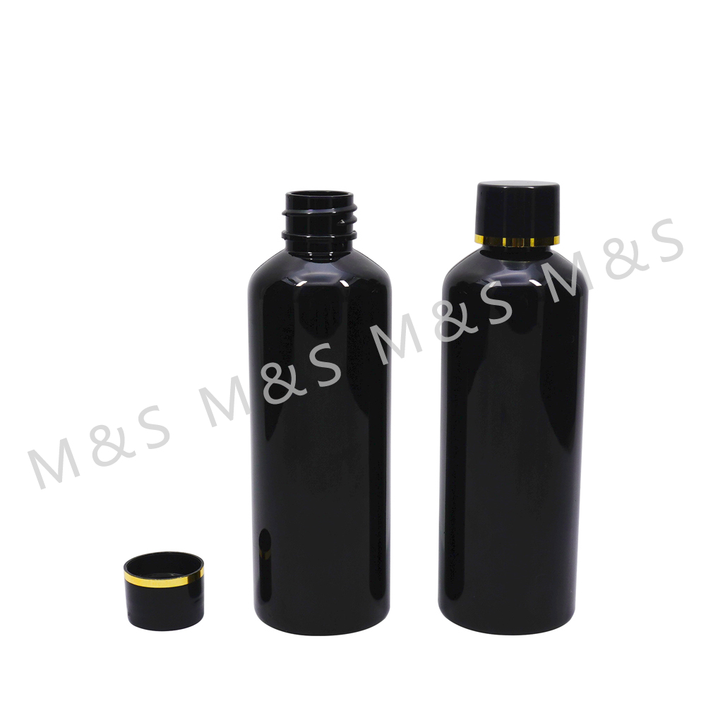 100ml 20 410 PET Black Plastic Bottle With 20 410 Black Screw Cap