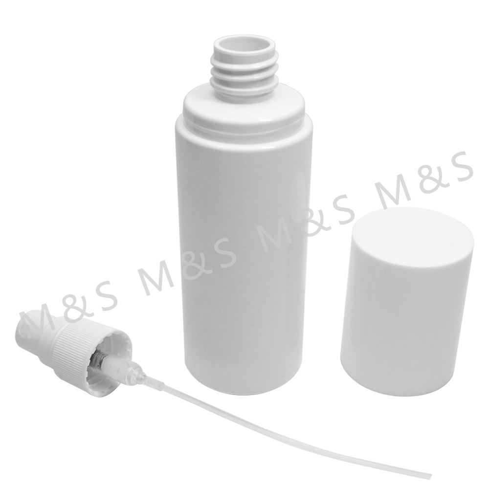 100ml White Flat Shoulder Bottle WithFine Mist Sprayer