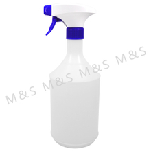 28 410 White and Blue Ribbed Plastic Square Trigger Sprayer Pump