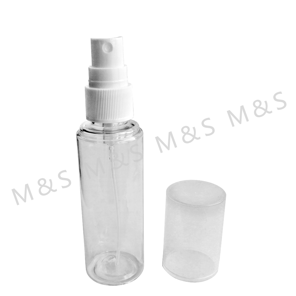 Fast Delivery 50ml Transparent Flat Shoulder Bottle With Fine Mist Sprayer