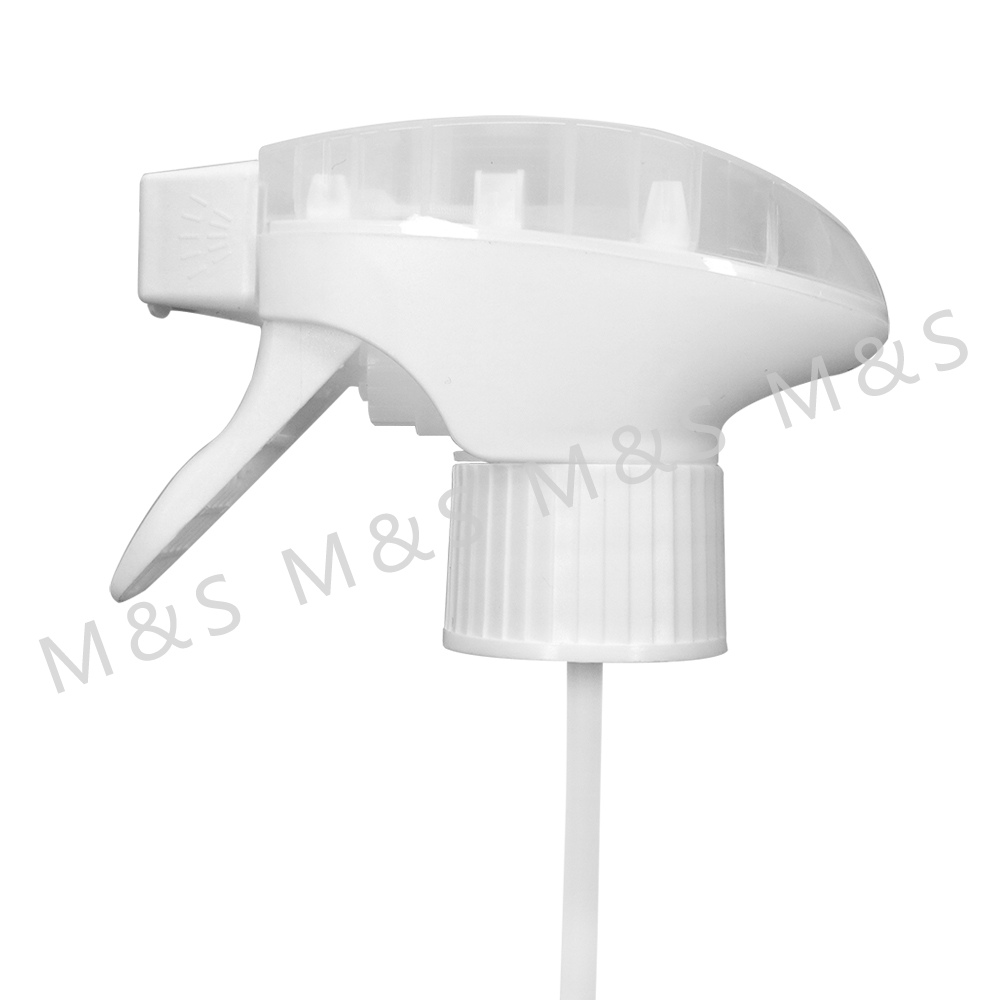 28 410 White Transparent Ribbed Plastic Hand Trigger Sprayer