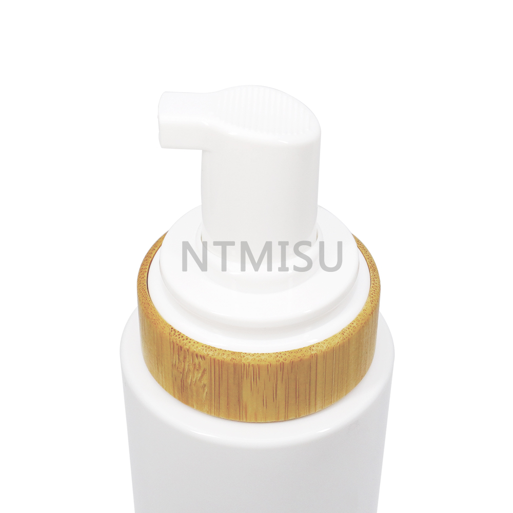 Hot Sale Factory Direct 250ml Liquid Soap Bottle with Bamboo Dispenser Foam Pump