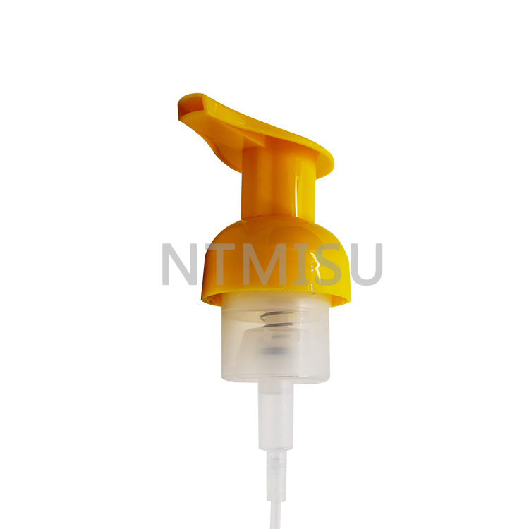 40mm Yellow Foam Pump Head Thread Emulsion Pump PP Plastic Nozzle