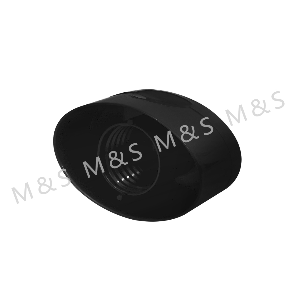 Different Size Black Oval Flip Top Cap for shampoo Bottle