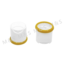 24 410 White and Yellow Plastic Smooth Round Screw Disc Top Cap Lids